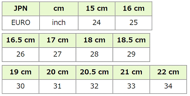 採寸項目一覧＆サイズ換算一覧 | くつコレ 楽天市場店
