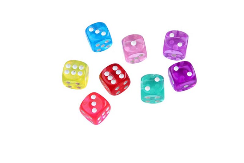 楽天市場】サイコロ 8個セット 14mm ダイス カラフル 半透明 小さい 6