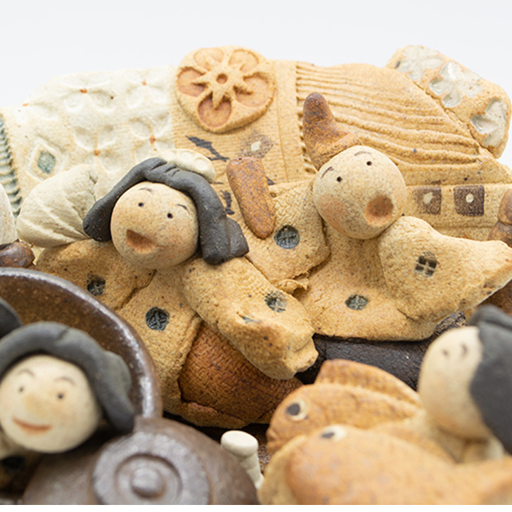 楽天市場】滝上真由美作 おもしろびな お膳 陶人形作家 陶器 素朴