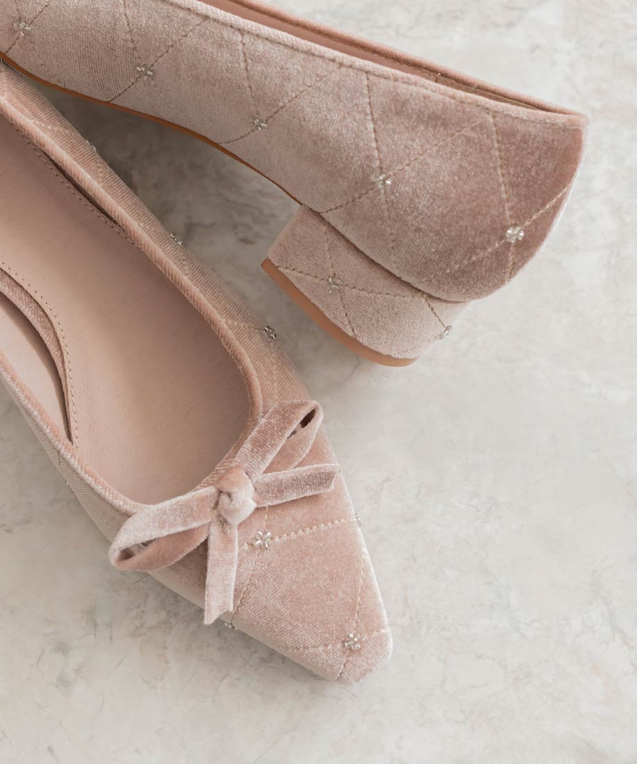 SALE】ビーズ×キルティング ローヒールパンプスRANDA公式サイト