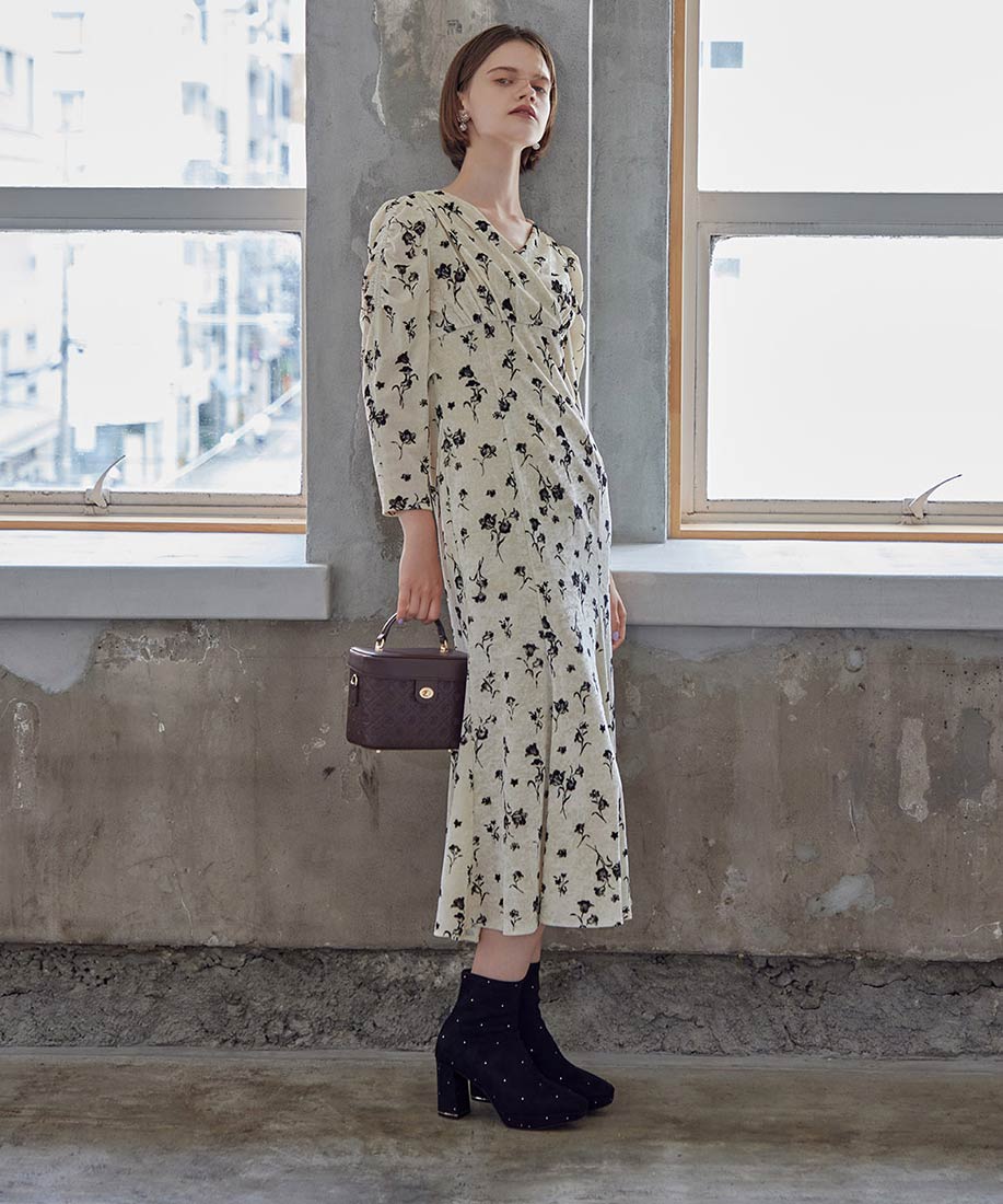 SALE】フロッキーチュールカシュクールワンピースRANDA公式サイト