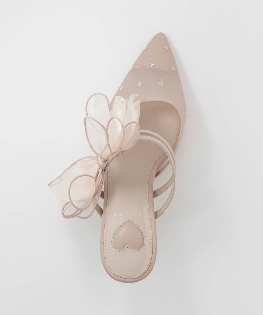 HEART COLLECTION】シフォンリボンハートミュールパンプスRANDA公式サイト