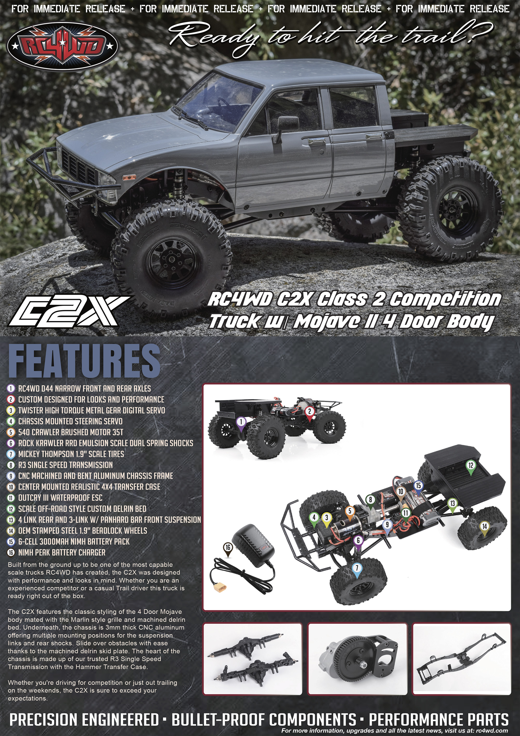 RC4WD C2X Class 2 Competition Truck w/ Mojave II 4 Door Body