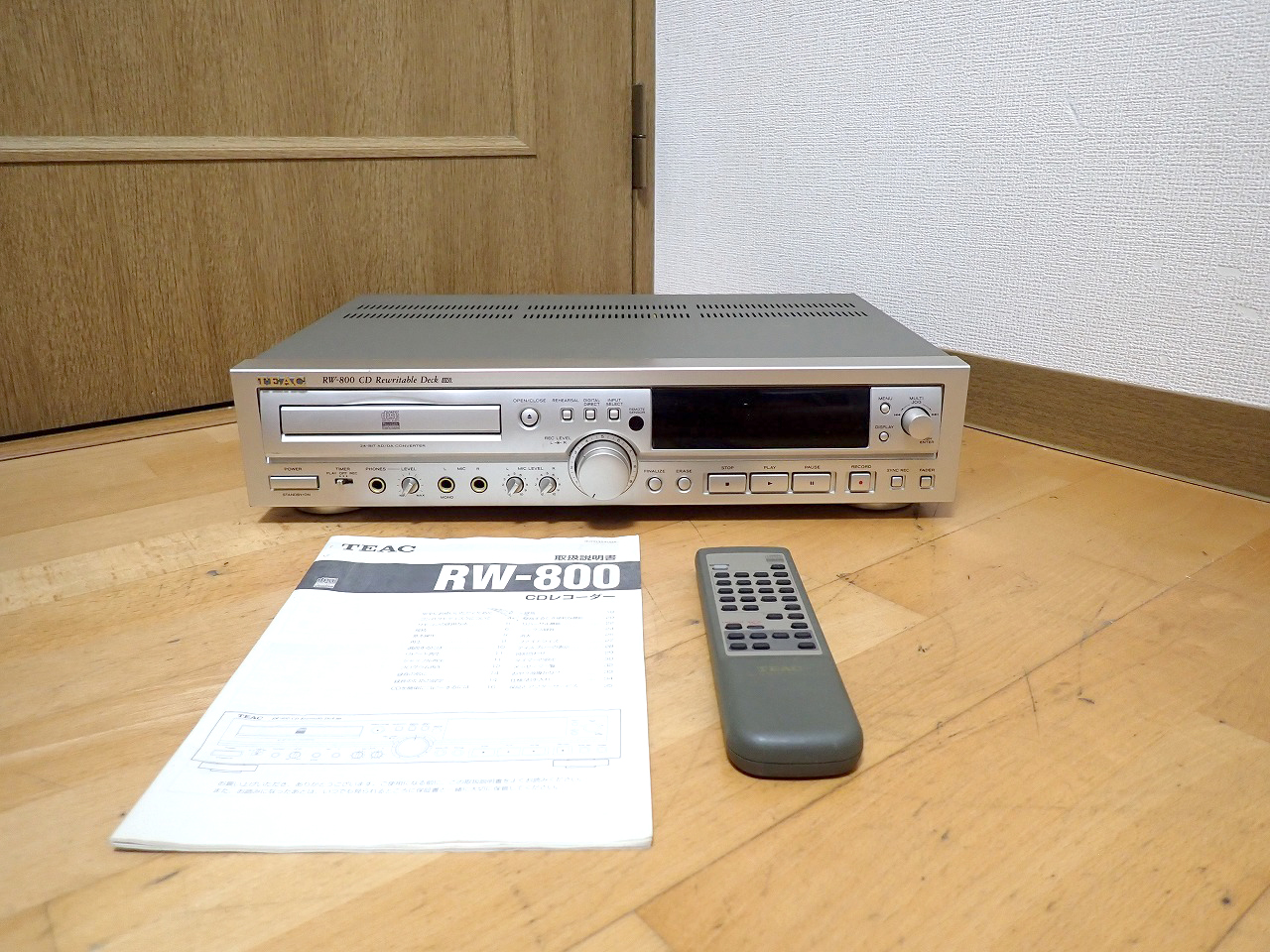 CDレコーダー TEAC RW-800 ティアック CD-R/RW 対応 プレーヤー 説明書