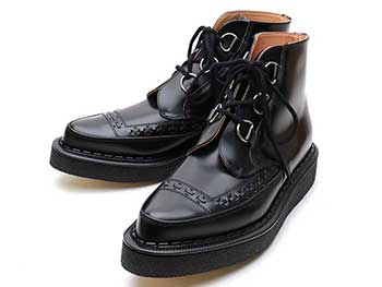 ジョージコックス13394ブラックレザー（No.5ソール）／ROCK SHOES COMPANY