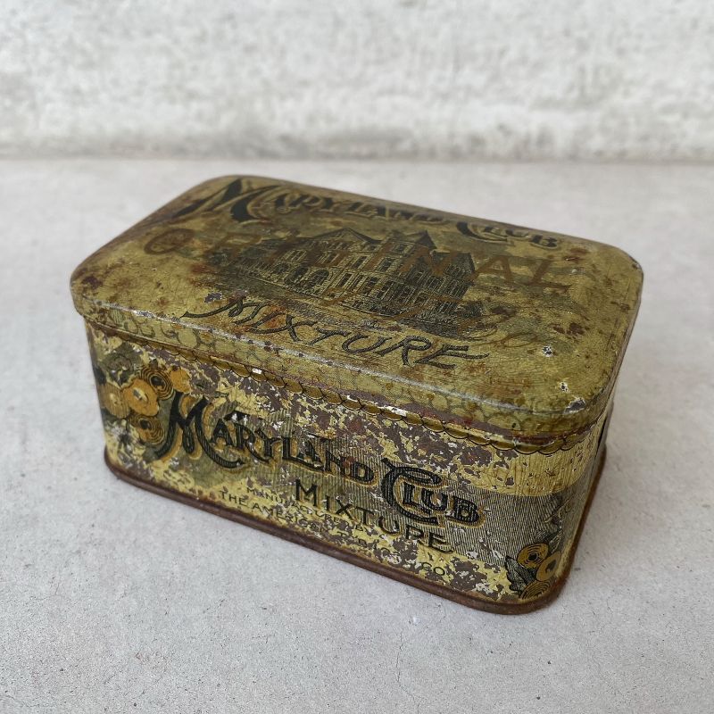VINTAGE ANTIQUE MARYLAND CLUB TOBACCO TIN CAN ヴィンテージ