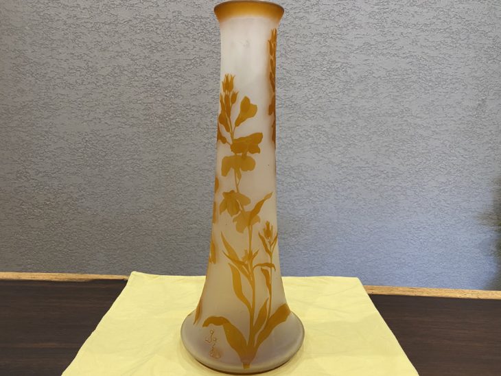 エミール・ガレ 『草花紋 花瓶』 ｜骨董品買取 緑和堂