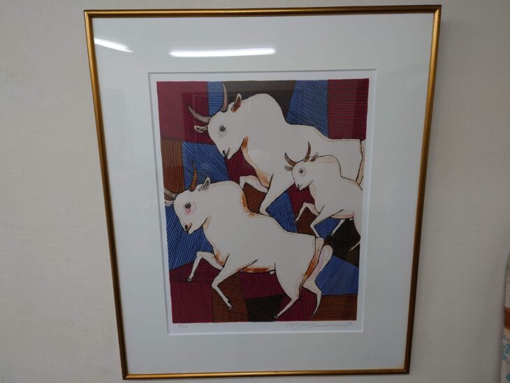 池田満寿夫 イノシシ リトグラフ 1995年 猪 現代アート 限定150部 版画