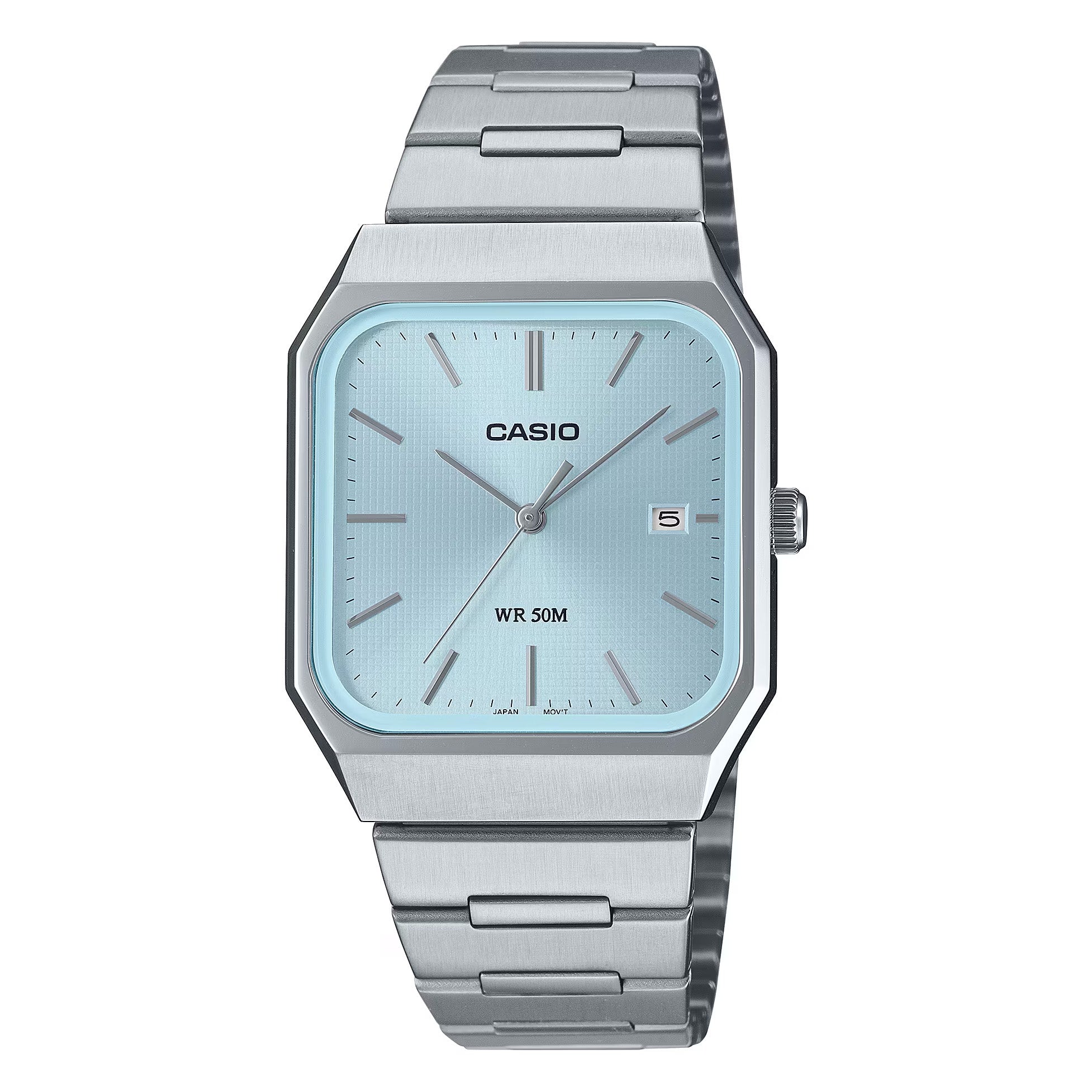Casio MTP-B185D-2A2VDF Unisex Light Blue Silver Watch – Slim