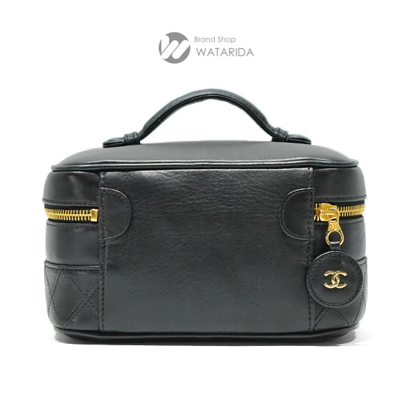 シャネル CHANEL ビコローレ バニティ バッグ ラムスキン ブラック