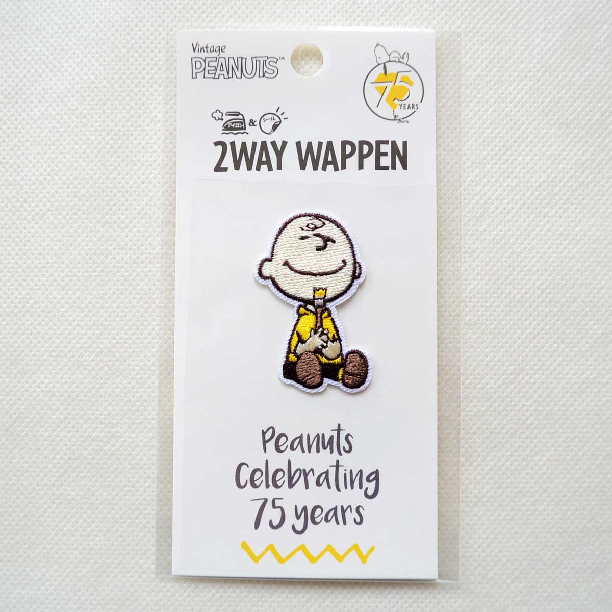ワッペン スヌーピー チャーリー ブラウン 75th アイロン | ワッペン