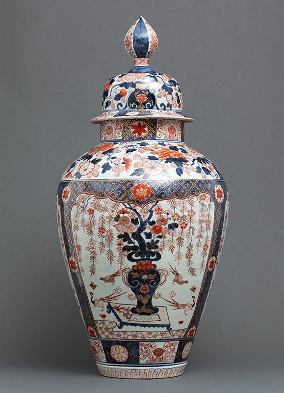 N*p様 有田焼 伊万里焼 色絵花鳥図大花瓶 高さ61㎝ 特大 飾壺 古美術品