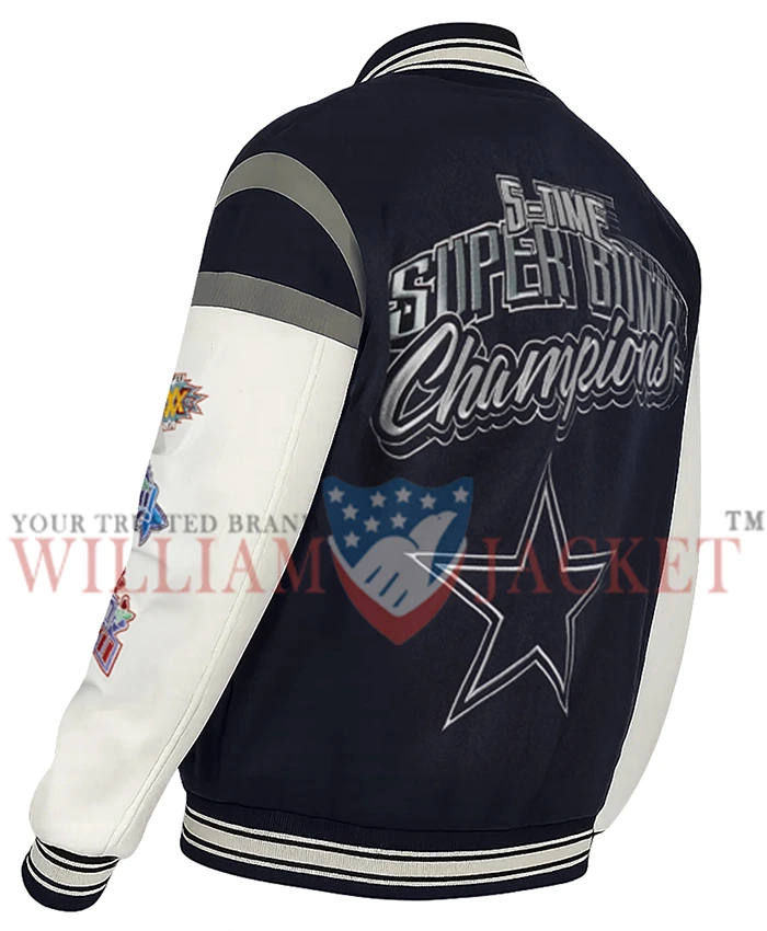 Super Bowl Champions Dallas Cowboys Navy-White Varsity Jacket