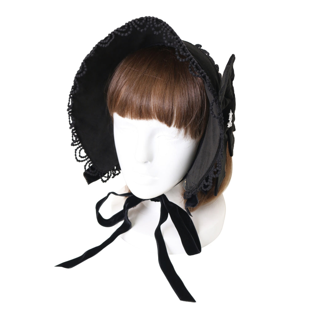 USED】別珍クラシカルボンネット（黒×シルバー） | ALICE and the