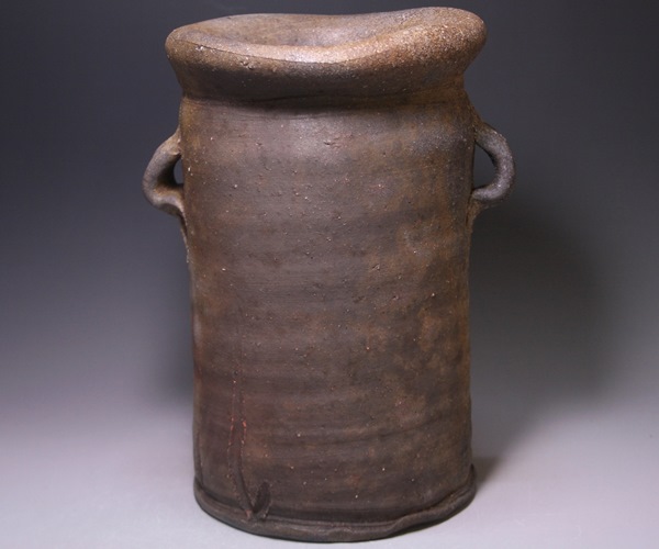 金重晃介 作 「備前耳付花入」 ～備前焼専門卸小売店 川口陶楽苑～