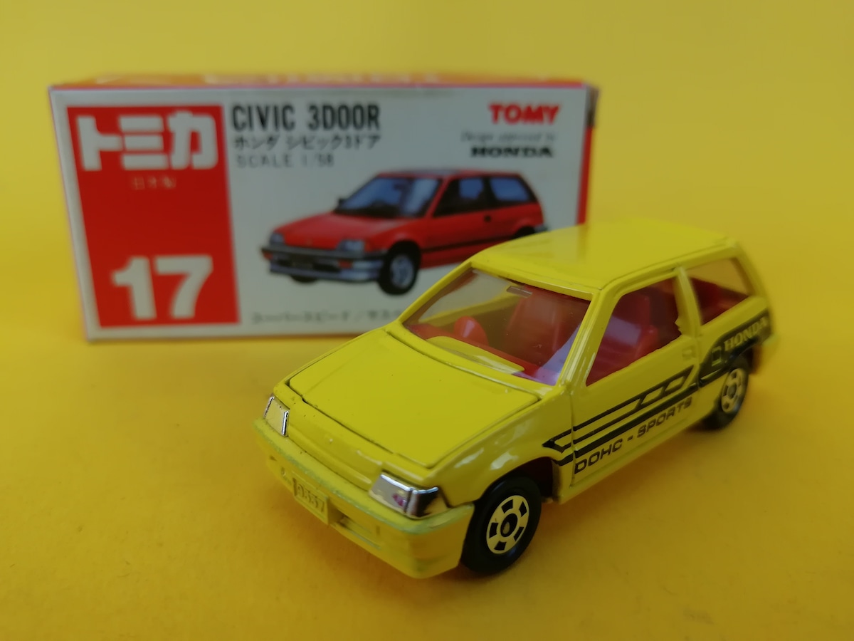 トミカ 17 ホンダ シビック3ドア 黄色シャーシ 日本製 赤箱 | トイズ