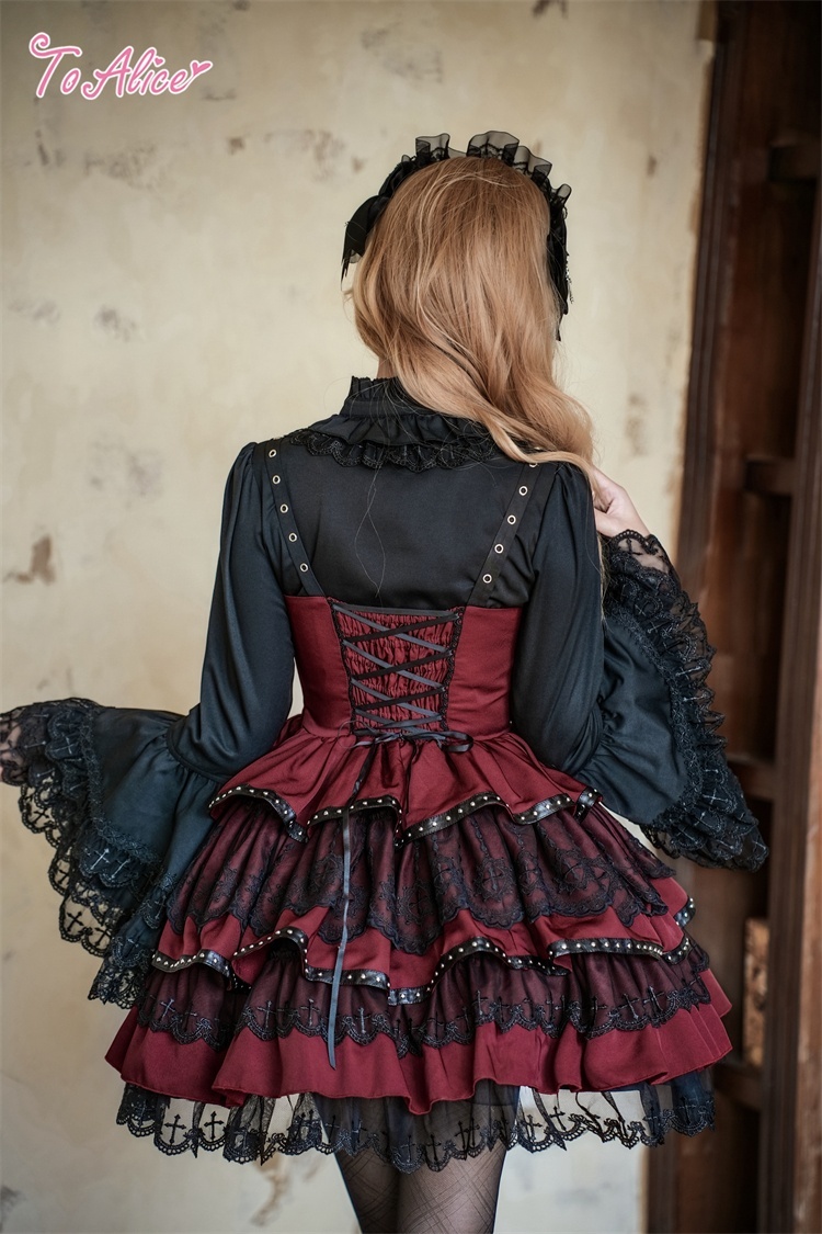 Black Shamrock】F264 パンクゴシックコルセット風ドレス - To Alice