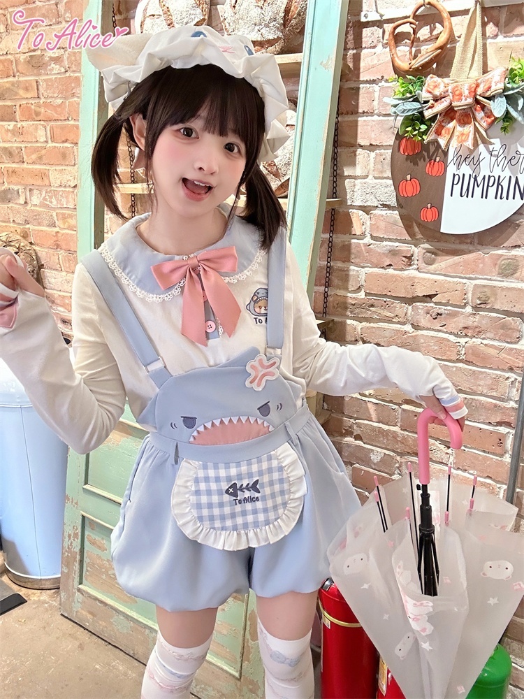 ToAlice】C8643アングリーサメちゃんサロペットパンツ - To Alice