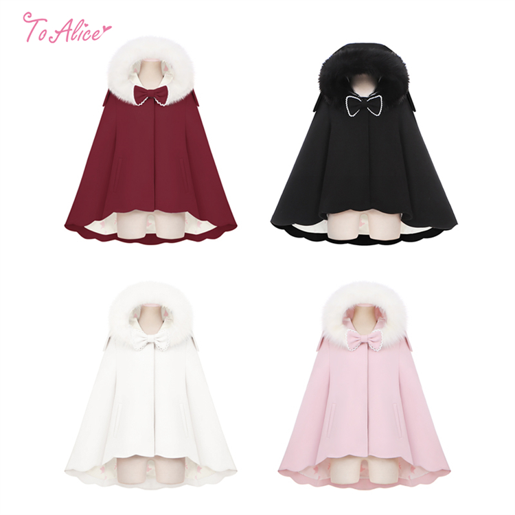 Last one】【ToAlice】C8589ふわふわラビットマントコート(中綿入り