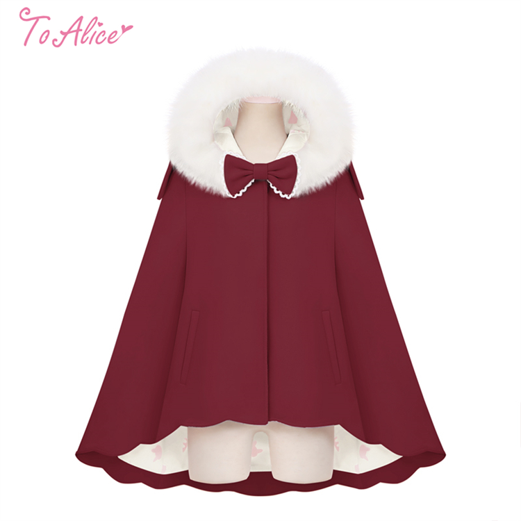 Last one】【ToAlice】C8589ふわふわラビットマントコート(中綿入り