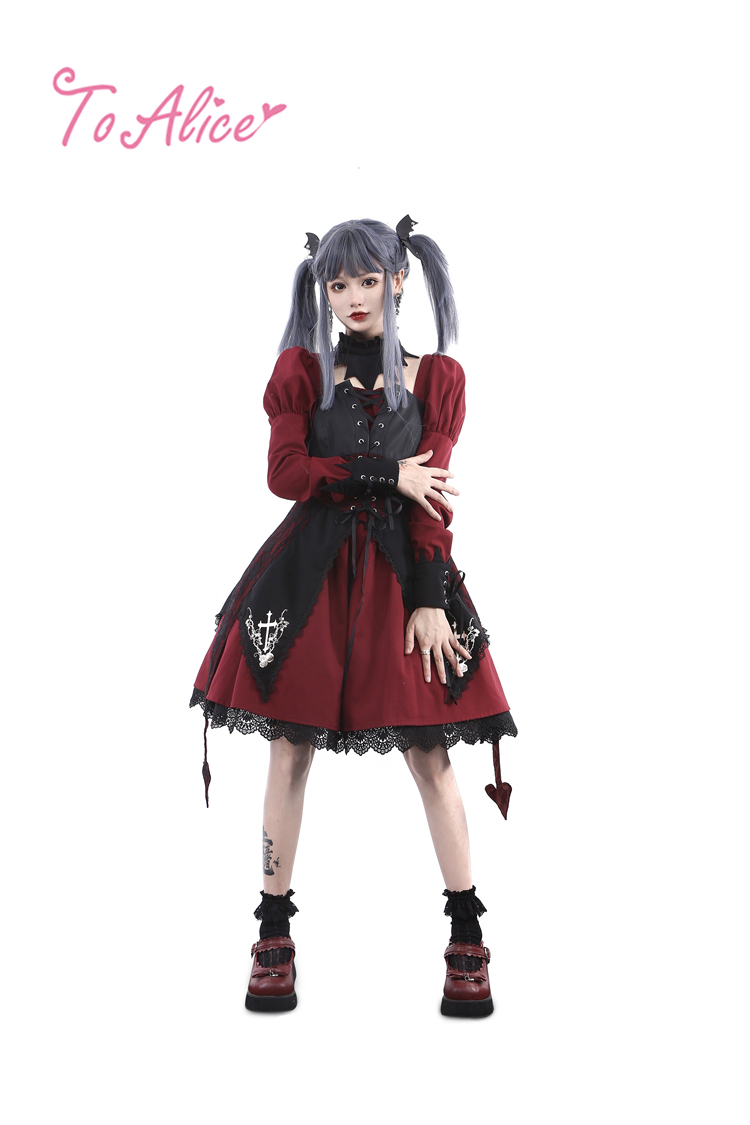 BlackShamrock】F24ローズクロス小悪魔ワンピース【特価:4800円