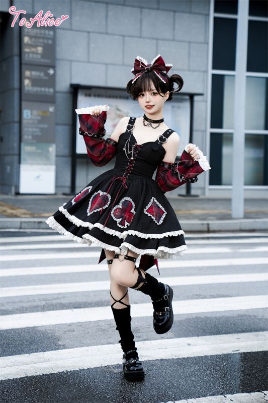 ToAlice】L1375ロックチェックアリスワンピースセット - To Alice