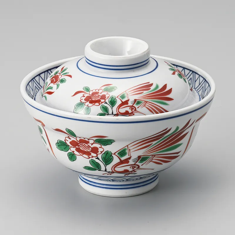 蓋物 丼 鉢 九谷 古伊万里 錦彩 鳳凰 最上手 赤絵 獅子 高台 蓋物 丼