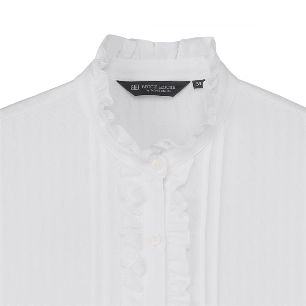 デザイン】 COFREX 前立ミニフリル 五分袖 レディースシャツ(S