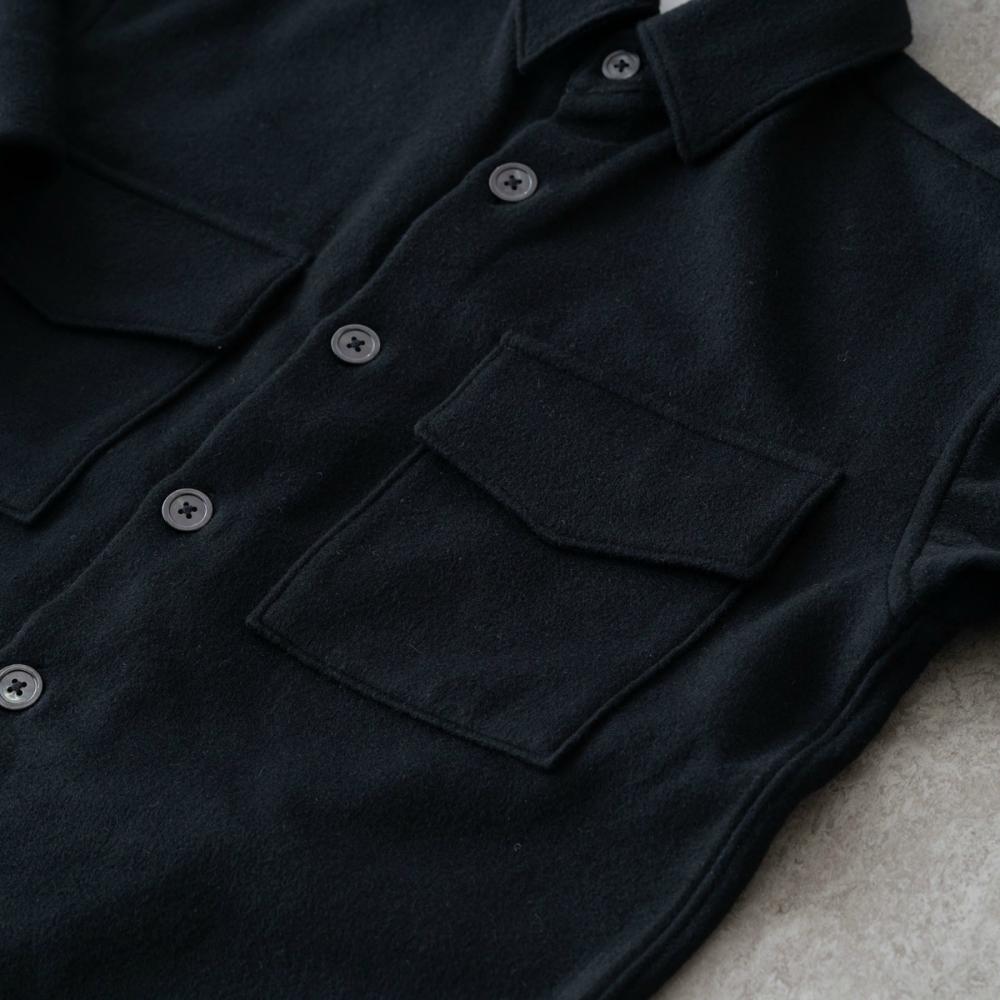 ウールカシミヤナイロン リラックスCPOシャツ＜ブラック＞(XS ブラック