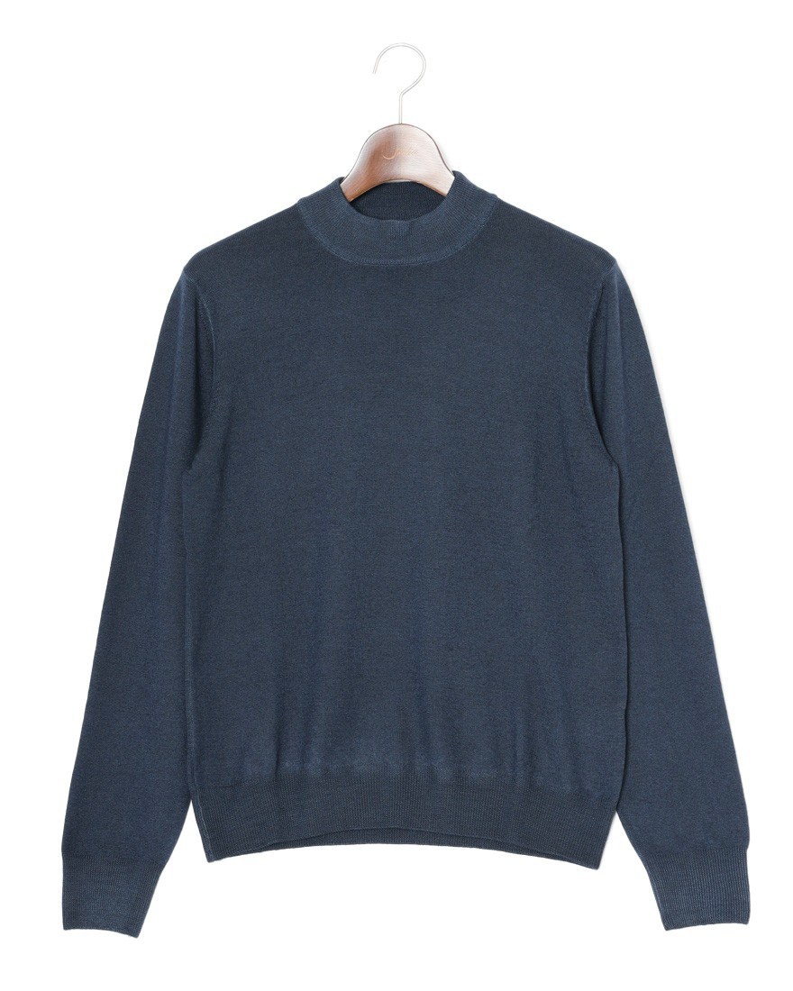 12Gガーメントダイ メリノウール モックネックニット｜GRAN SASSO
