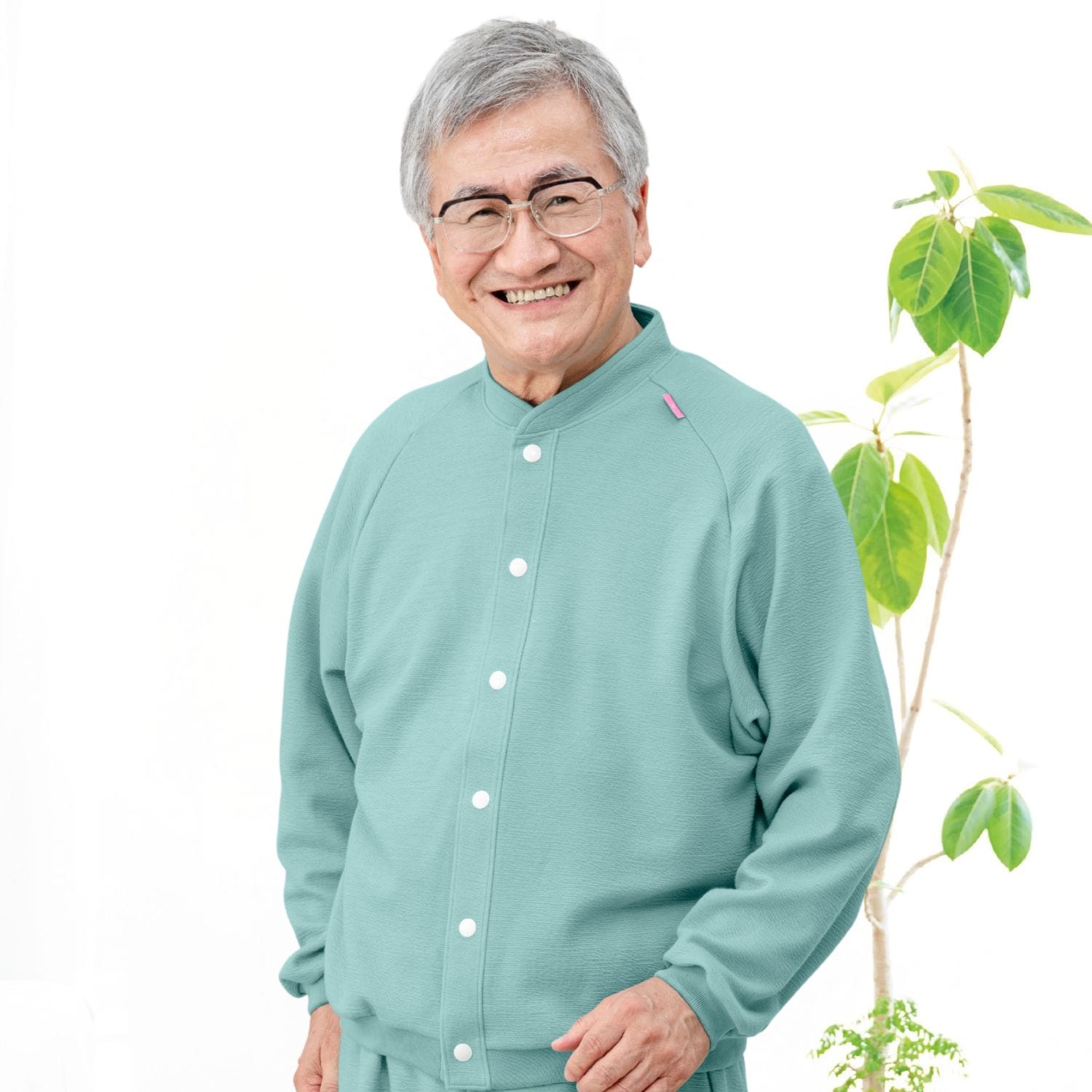 男女兼用 前開きシャツ 高齢者ウエア パジャマ 冬用 やわらかあったか