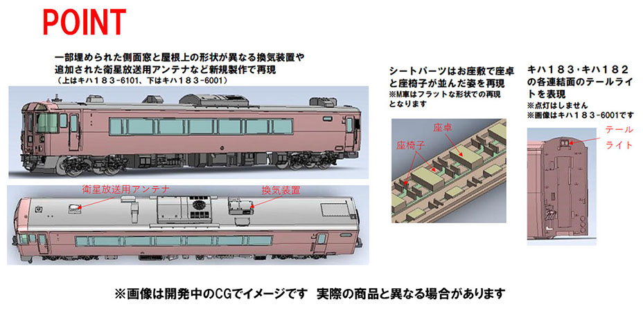 JR キハ183-6000系ディーゼルカー(お座敷車)セット｜製品情報｜製品