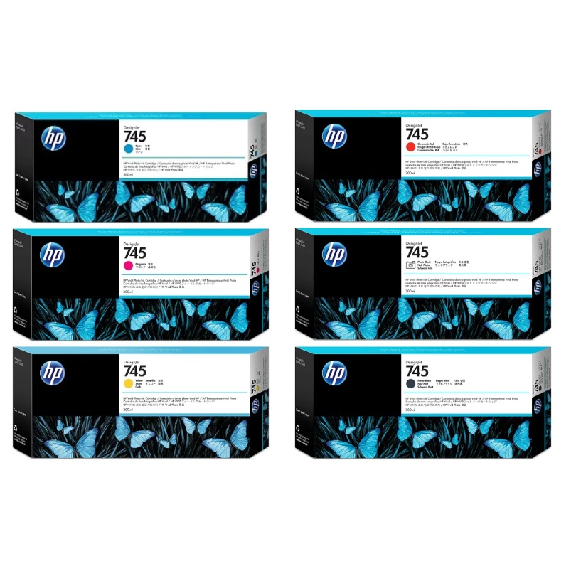HP 745 純正インク ブラック/カラー 6色セット 300mL 各1 計6個