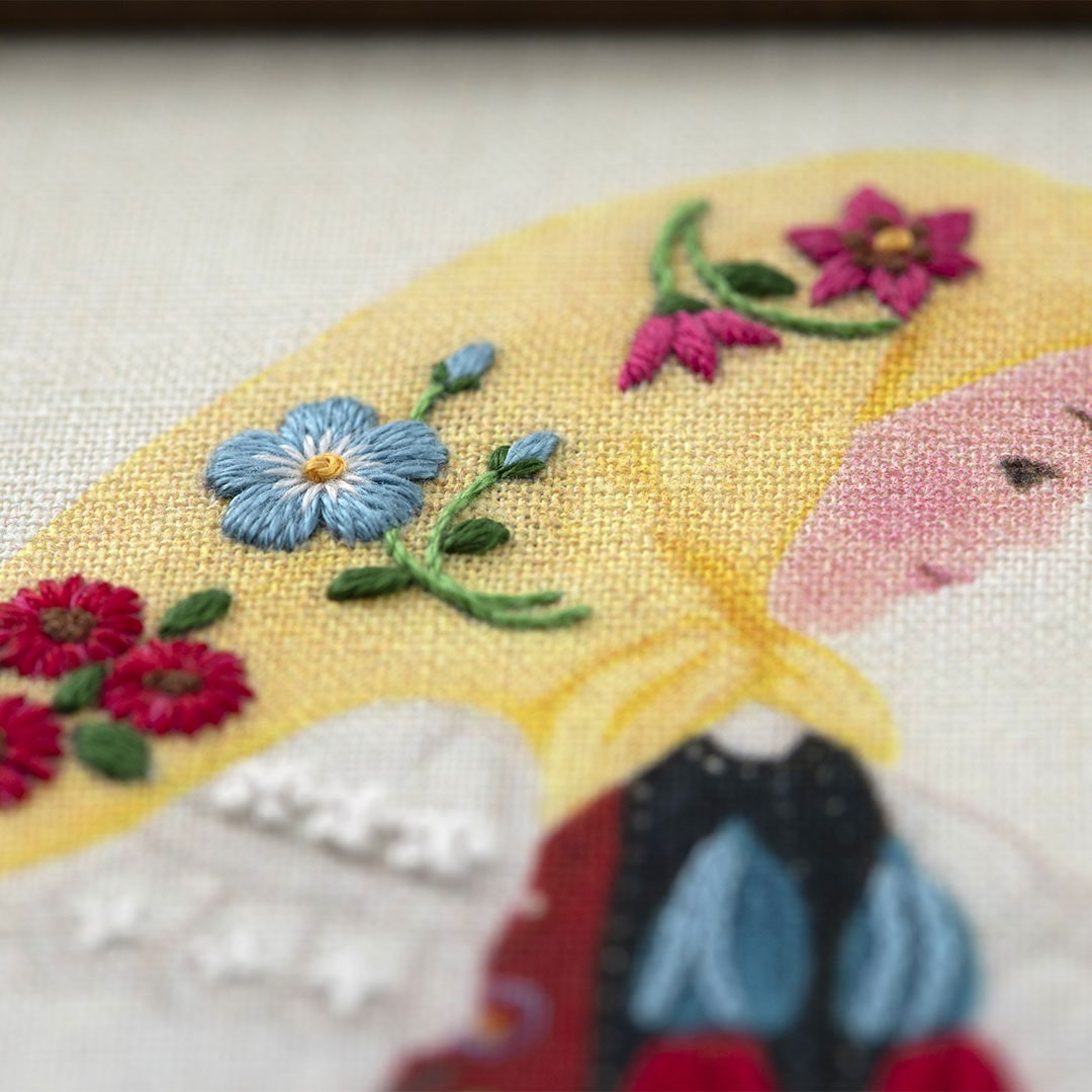 苗族手刺繍ベビーキャリア布・花文様・1980年代ヴィンテージ 苗族手