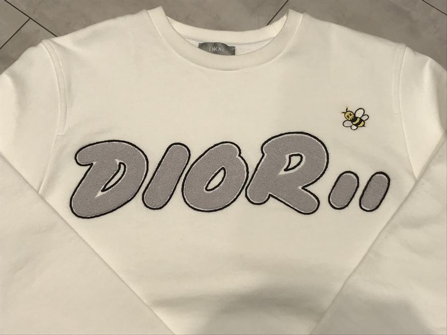 DIOR×KAWS／ディオール×カウズ】 BEEロゴ刺繍クルーネックスウェットを