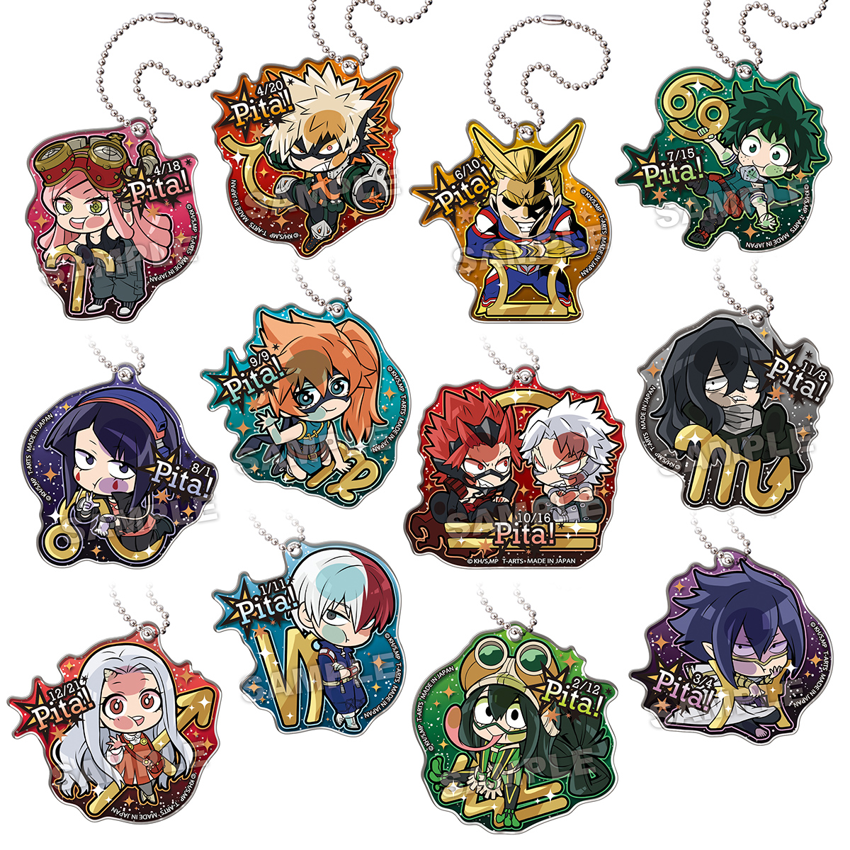 ぴた！でふぉめ 僕のヒーローアカデミア 12星座 アクリルキーホルダー