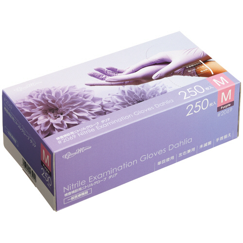 たのめーる】川西工業 検査検診用ニトリルグローブ ダリア 粉なし M