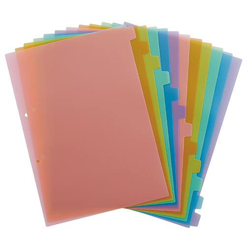 たのめーる】TANOSEE インデックス(PP) A4タテ 2穴 12山 1組の通販