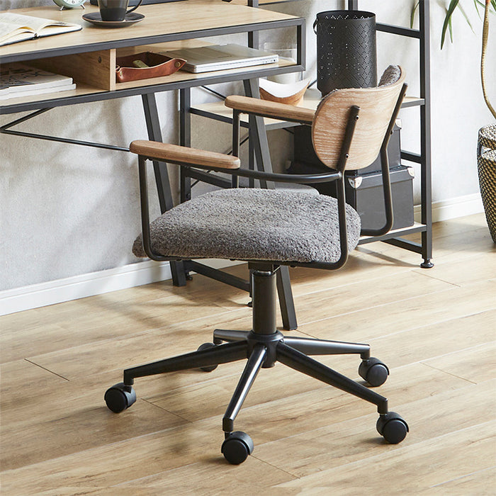 肘付 昇降 デスクチェア キャスター付 高さ調節 PC オフィス