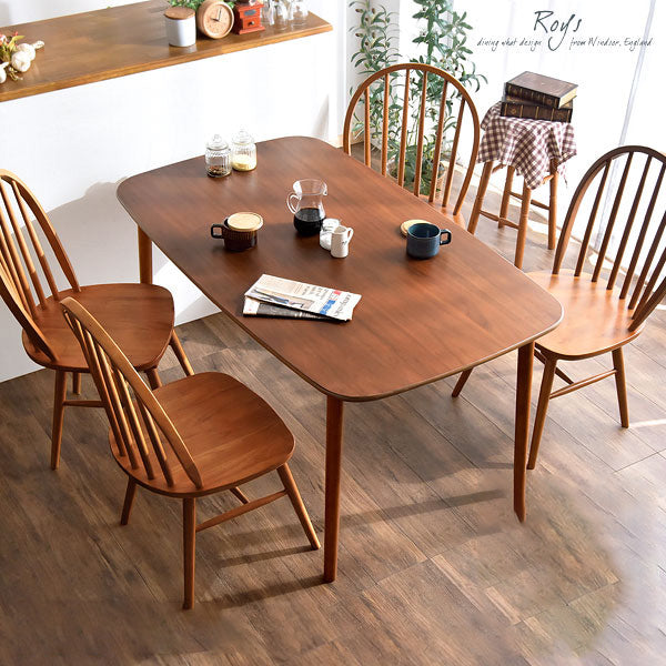 幅135]ダイニング 5点セット ウィンザーチェア ボウバック 天然木