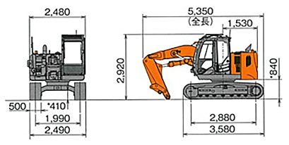 0.45㎥ ショートリーチ（AT 0.7） ZX135USK | レンタル商品 | 株式会社