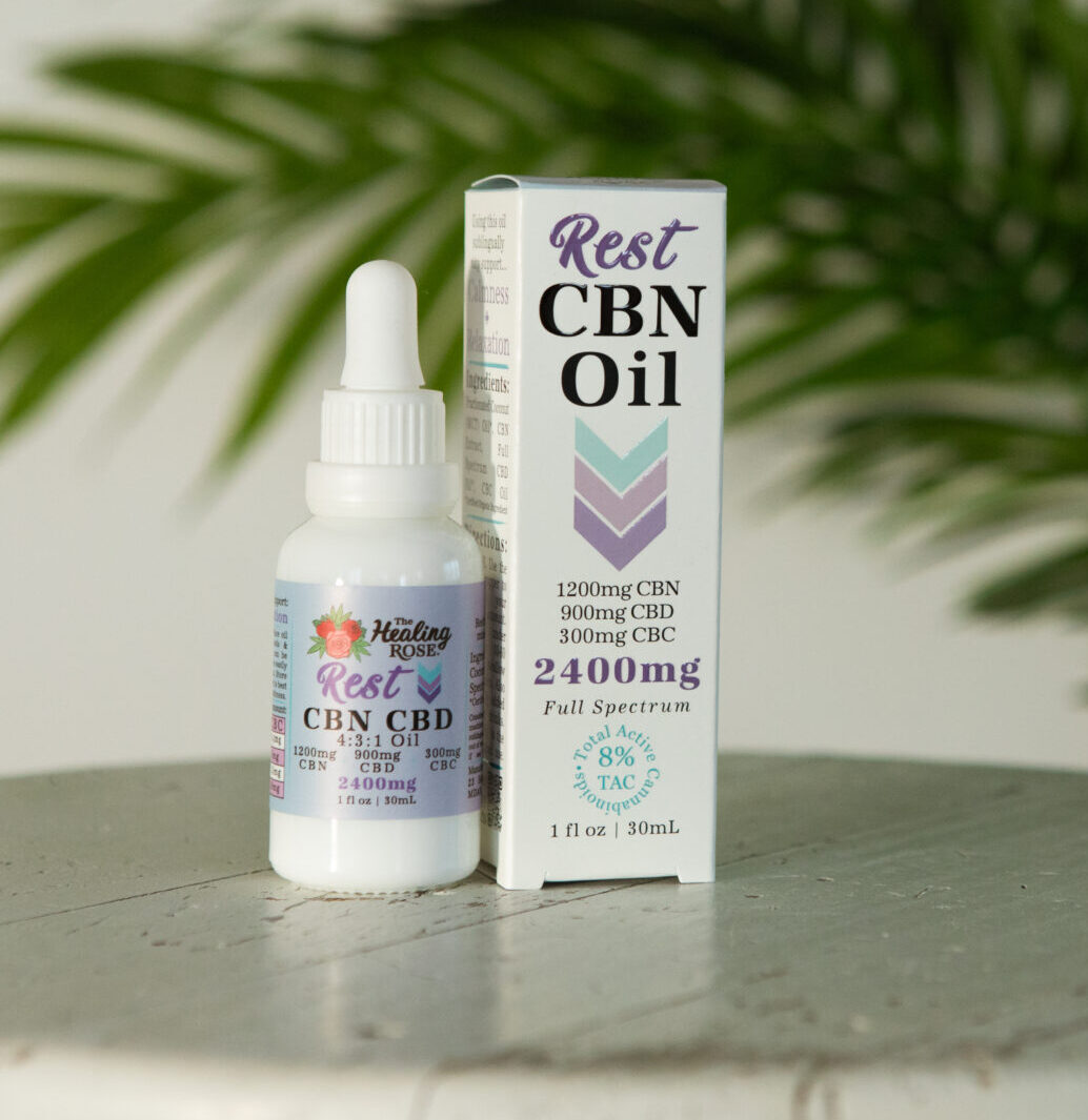 Rest Oil | CBN CBD CBC 4:3:1 | 2400mg Tincture | Healing Rose