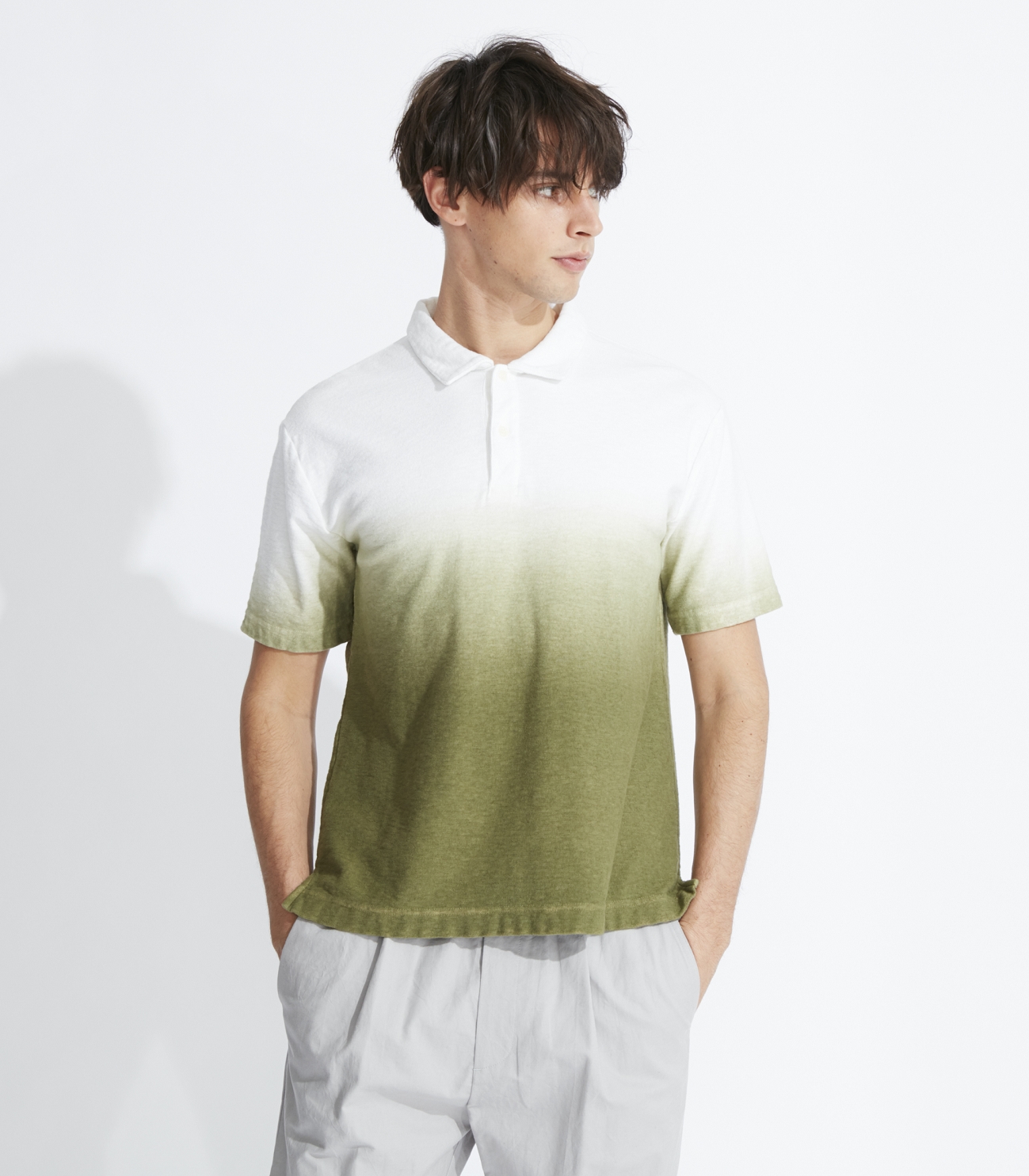 Men's dip dye s/s polo｜スリードッツ オフィシャルオンラインショップ