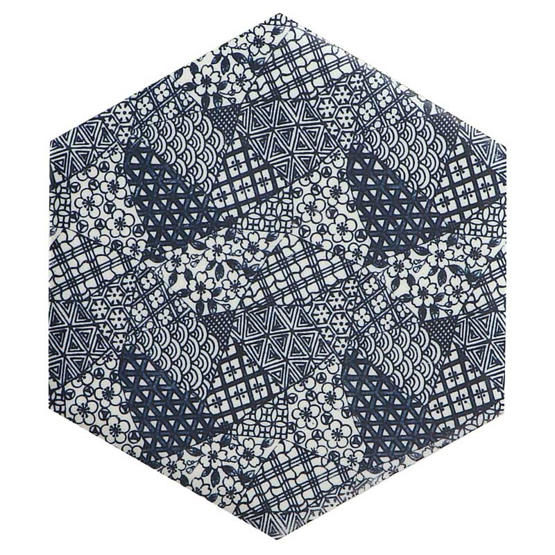 床&壁タイル 古 六角形 江戸柄 色:01/E 22408XIS | タイルライフ