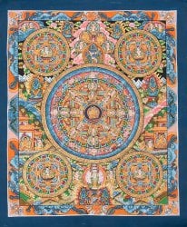 一点物〕タンカ - 五仏曼荼羅[31cm x 39cm] の通販[送料無料