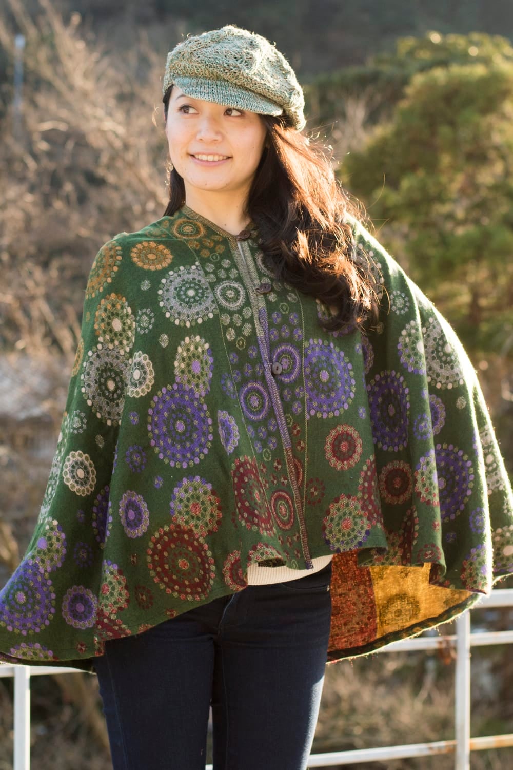 フード付き花柄ふわふわポンチョ の通販 - TIRAKITA.COM