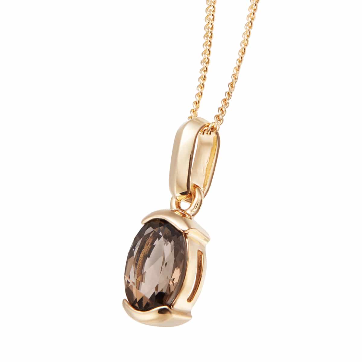K10イエローゴールドスモーキークォーツネックレス(RPN699-002