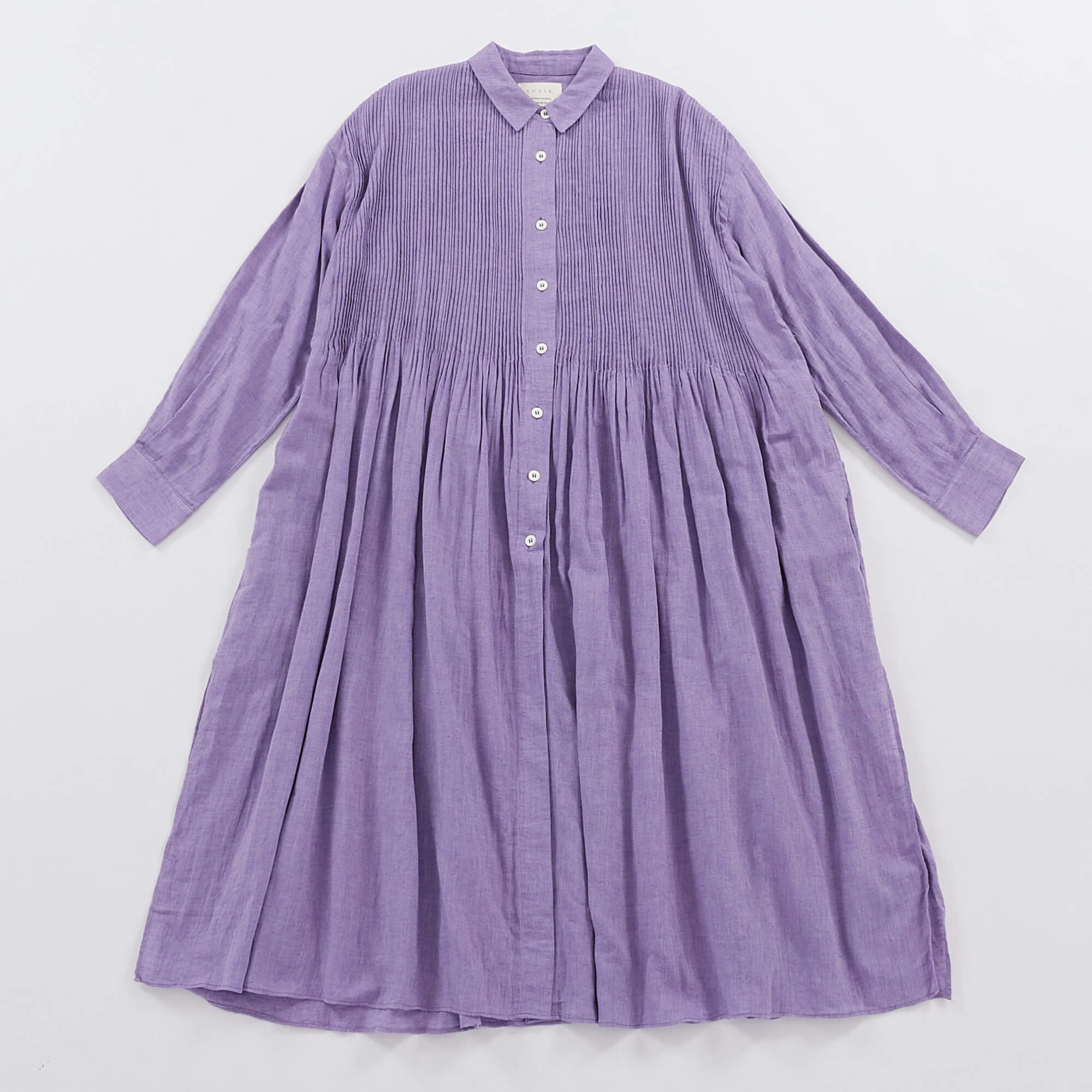 コットンリネンシャンブレーピンタックワンピース【0623PT-63115】