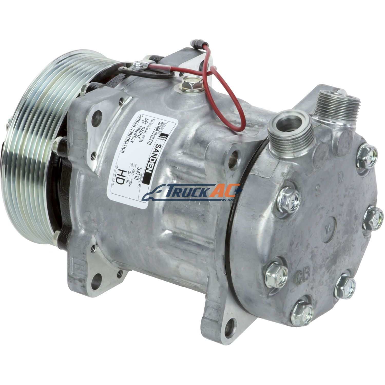 OEM Sanden A/C Compressor - Sanden 4710, Truck Air 03-3441, MEI 5413