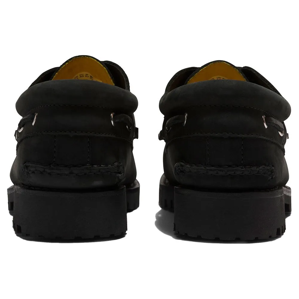 Timberland Authentics 3 Eye Classic Lug boat shoes Black| Dressinn